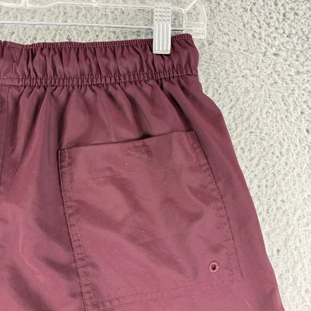 Nike Woven Flow Shorts Mens Small Burgundy Maroon FN3307-652 Swim Athletic Mesh